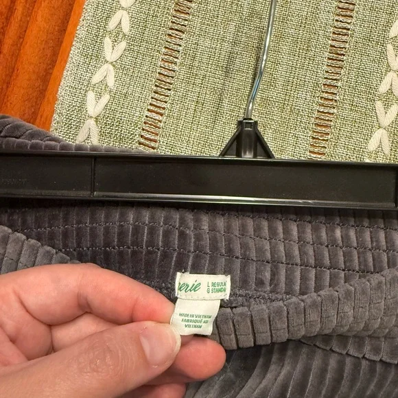 Aerie Gray Velvet and Corduroy Flare Pants - Picture 3 of 6
